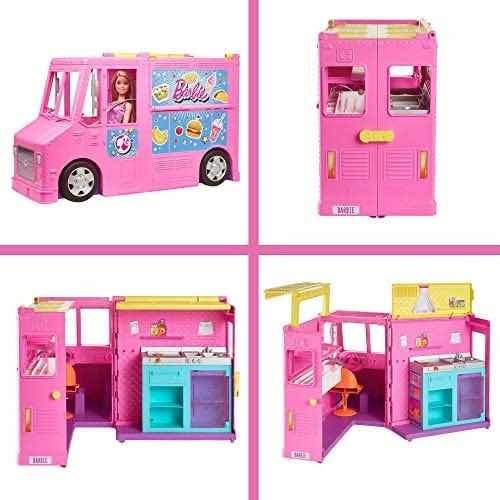 Barbie + Limusina Expandible Con 4 Hermanas + Accesorios