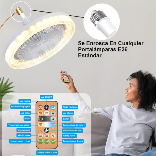 70w E26/e27 Luz De Ventilador Con Remote, Lampara Ventilador