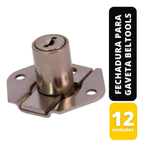 Kit C/ 12 Fechadura Para Gaveta 20x17mm Beltools