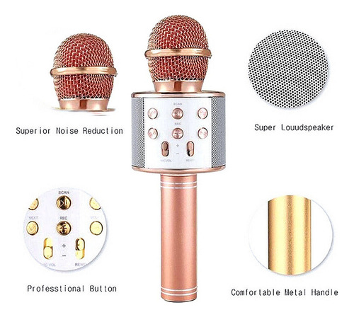 Micrófono Inalámbrico Bluetooth Karaoke Micrófono De Bocina