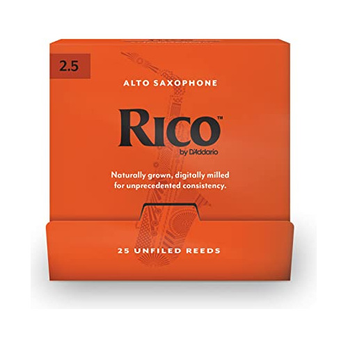 Rico Cañas Saxo Alto D'addario 2.5, 25 Unidades