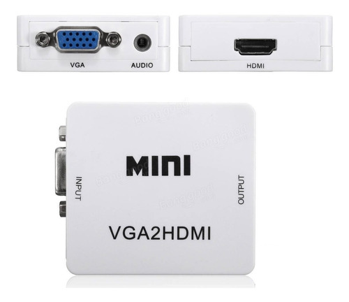Conversor Vga A Hdmi Con Audio Nuevo Factura Local 1 Junta