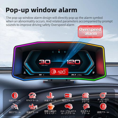 Pantalla De Calibre Obd2 Para Automóviles P4, Velocímetro Di