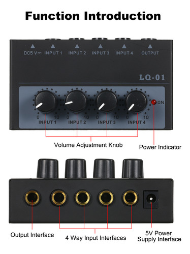 Mezclador De Guitarra Dc Noise Mixers Teclado Studio Mini Ba