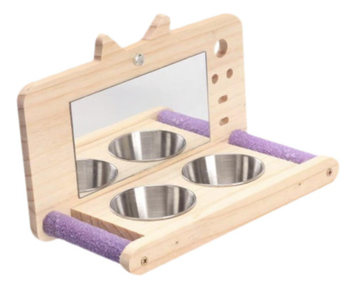 Perca De Loro De Pájaros, Accesorios De Jaula Con Tazas De