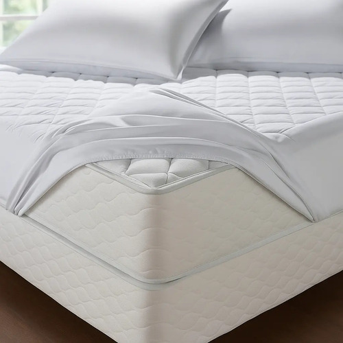 Capa Protetor De Colchão Elástico Queen Impermeável Casa Laura Enxovais Matelado Cor Branco