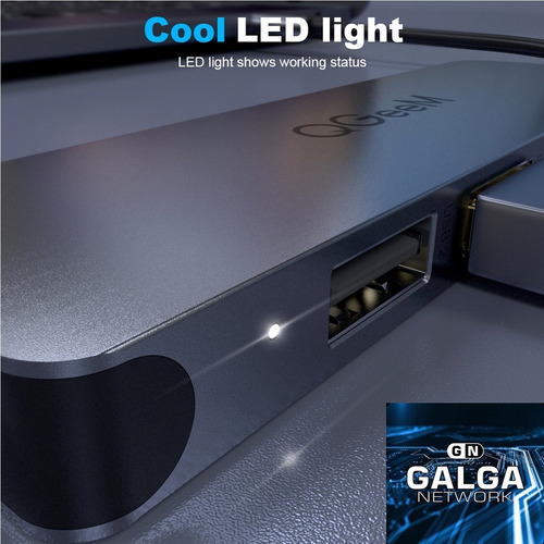Imagen 6 de 10 de Adaptador Hub Qgeem 5 En 1 Usb C Hdmi 4k Usb 3.0 Sd Micro Sd