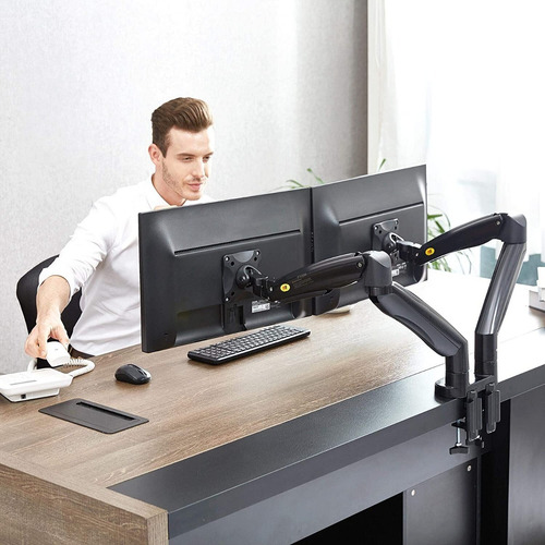 Imagen 5 de 8 de Soporte Para Doble Monitor Extra Grande De Hasta 12kg C/u