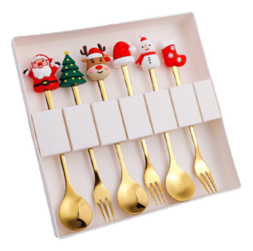 Juego De Cubiertos Navideños De 6 Piezas, Vajilla, Estilo B