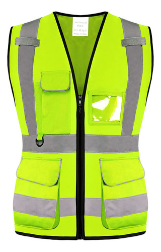 Phrmovs Clase 2 Chaleco De Seguridad Reflectante Hi Vis Para