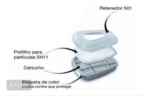 Set 3m Par Retenedores 501 Y Par Filtros N95 (5n11) Niosh Unitalla