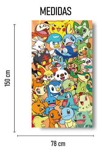 Tallaxi Toalla De Baño Pokemón Microfibra 78cm X 150cm Celeste