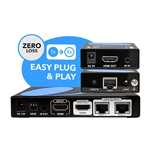 Extensor Hdmi Orei 1x2 Sobre Cable Único Cat6/7, Incluido