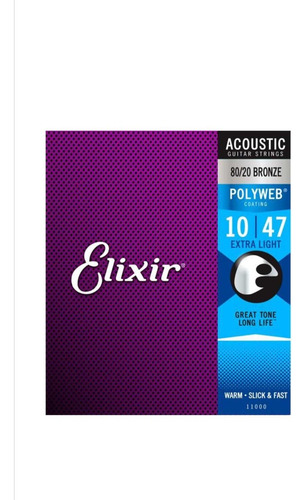 Cuerdas Elixir Para Electroacústica Polyweb 10/47