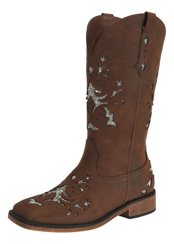 Chicas Square Toe Cowgirl Cowboy Botas Par B091561l8q_100424