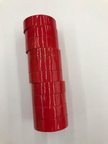 Imagem 2 de 3 de Fita Adesiva 12x10 Durex Colorido Vermelho Pacote Com 10