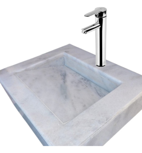 Lavabo Rampa Tipo Cascada Mármol Blanco 60 X 40 X 10