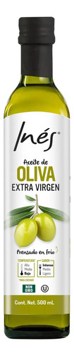Aceite De Oliva Extra Virgen Inés 500ml Prensado En Frio