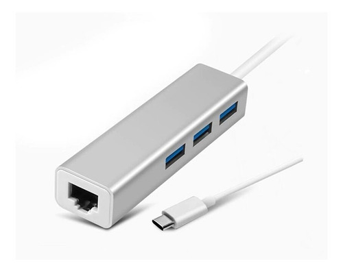 Imagen 5 de 5 de Adaptador Type C A Hub Usb 3.0 + Rj45 Adaptador Usb 3.1