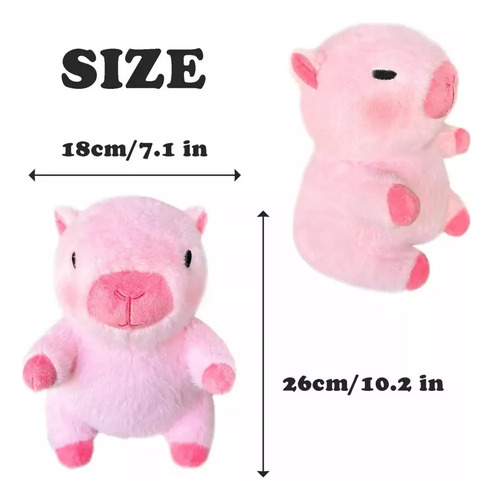 Peluche Capibara Con 10 Piezas De Ropa Y Accesorios