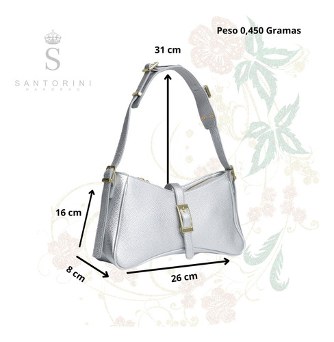 Bolsa feminina baguete ombro pequena moderna linda regulável acambamento das ferragens ouro cor prateado material flouter