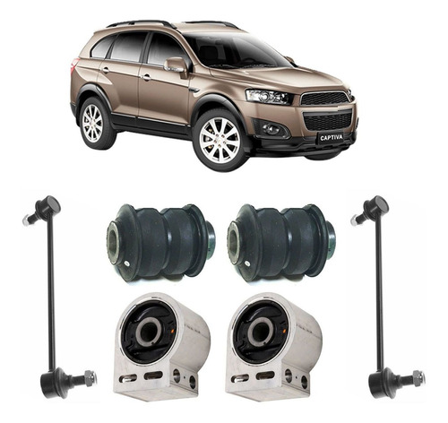 Kit Bucha Balança Bandeja Bieleta Captiva 2.4 3.6 4cc V6