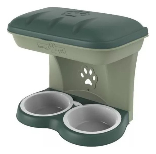 Comedero De Pared Para Perro Pet Food Stand Bama Grande Maxi Color Verde