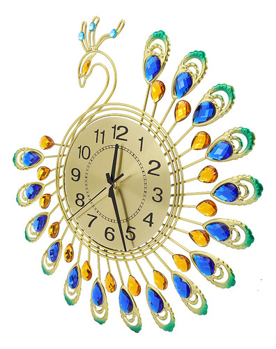 Reloj De Pared Grande Con Diseño De Pavo Real En 3d, Moderno