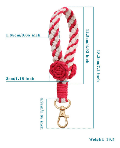 Llavero De Macramé Xgalbla Diseño Rosa Hecho A Mano Color