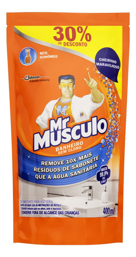 Refil Limpador Para Banheiro Sem Cloro 400ml Mr. Músculo