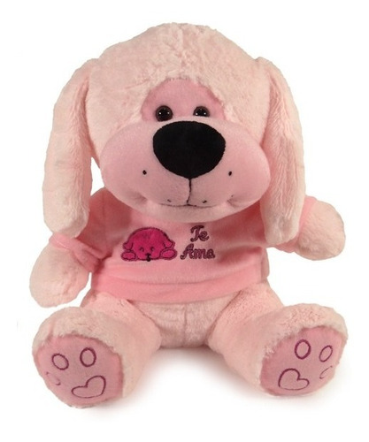 Peluches Perro Rosa Con Remera 24 Cm. Phi Phi Toys