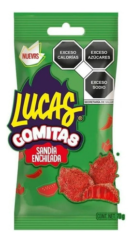 6 Pzas Gomitas Lucas Sabor Sandía Enchilada 70 G