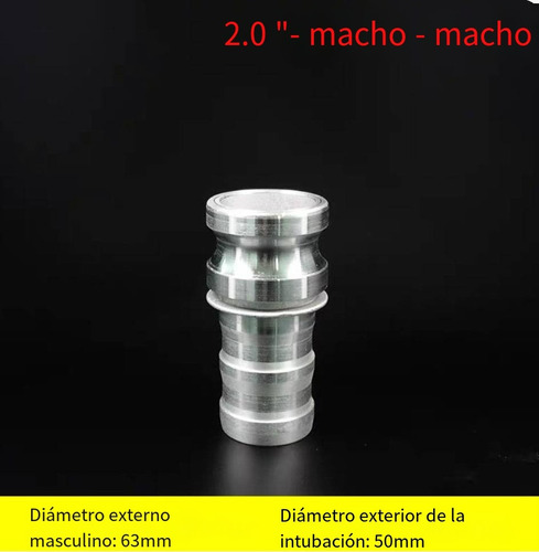 Conexión Rápida Motobomba Aluminio 2 Pulgadas Hembra Y Macho