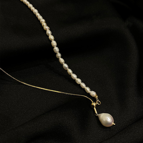 Collar Ajustable De Perlas De Agua Dulce A La Moda
