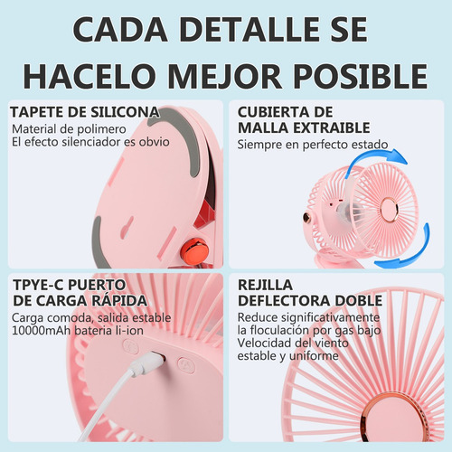 Sa De Ventilador De Escritorio Con Luz 5 Velocidades