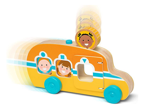 Melissa & Doug Go Tots Autobús De Madera Roll & Ride Con 3 D