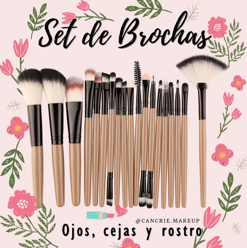 Set De Brochas De Maquillaje (18 Unidades)