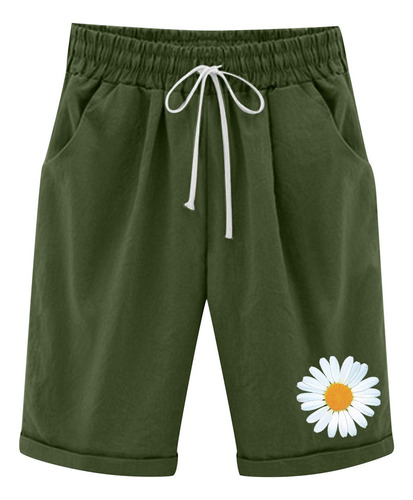 Pantalones Cortos De Lino Y Algodón De Talla Grande For Muj