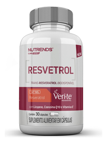 Resvetrol (trans-resveratrol - Veri-te®) - 30 Cápsulas Sabor Sem Sabor