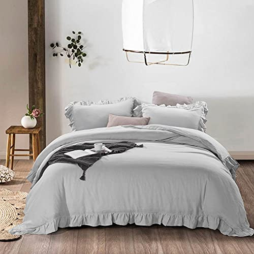 100% Stone Washed Linen Duvet Cover Set 3 Pcs, Size 104...