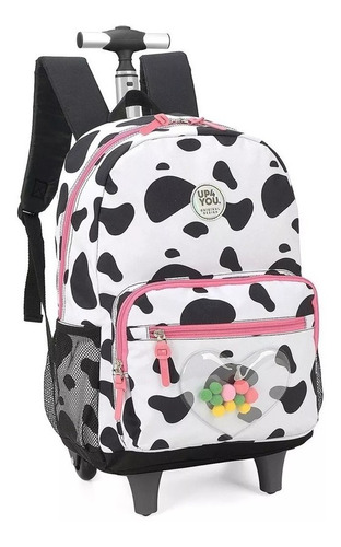 Mochila De Rodinha Animal Print By Up4you Branco - 51605