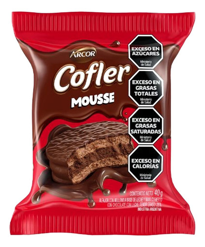 Alfajor Cofler Mousse Simple 40gr Pack X 10un - Cioccolato