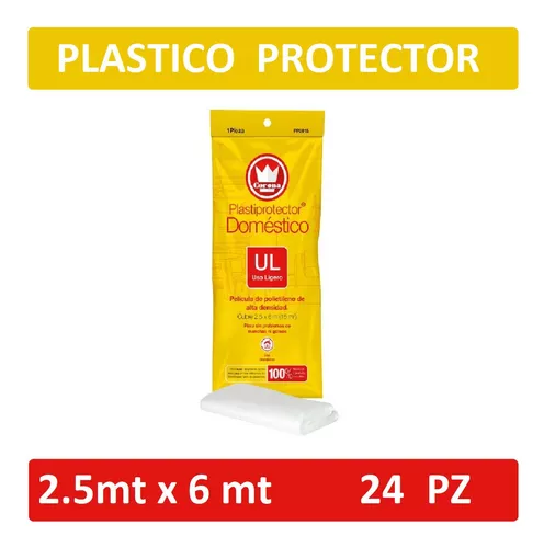 Plástico Protector Uso Ligero Cubre Muebles Pisos 24pz