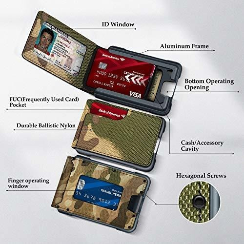 Tarjetero Rfid Hombre Cartera Aluminio Muradin Verde Floread