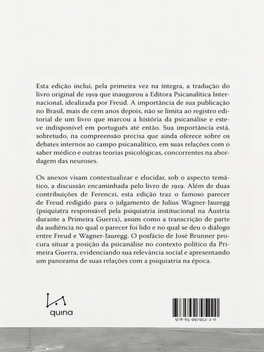 Psicanálise Das Neuroses De Guerra: Edição Ampliada, De Freud, Sigmund / Ferenczi, Sandor / Jones, Ernest / Abraham, Karl / Simmel, Ernst. Editorial Quina Editora, Tapa Mole En Português