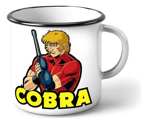 80s Vintage Retro Tazón Súper Agente Cobra Enlozado 12 Oz