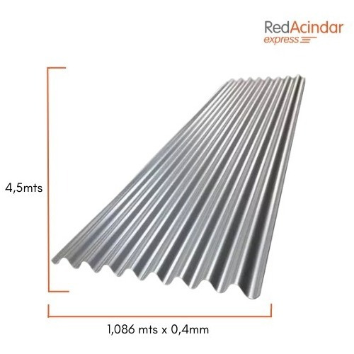 Imagen 2 de 5 de Chapa Sinusoidal Cincalum C27 Panel 1,10 X 4,50 Mts (1 Un)