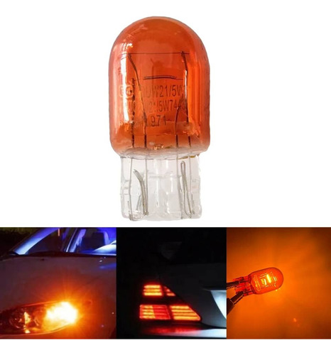 Par Ampolletas Halógenas Autos 12v 21/5w T20 Doble Contacto