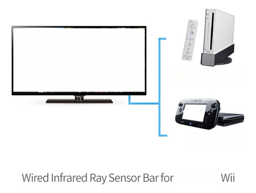 Para Wii Sensor Bar, Receptores Con Cable, Rayo De Señal Ir