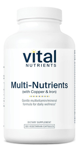 Multinutrientes Con Cobre Y Hierro Vital Nutrients 180 Cáps